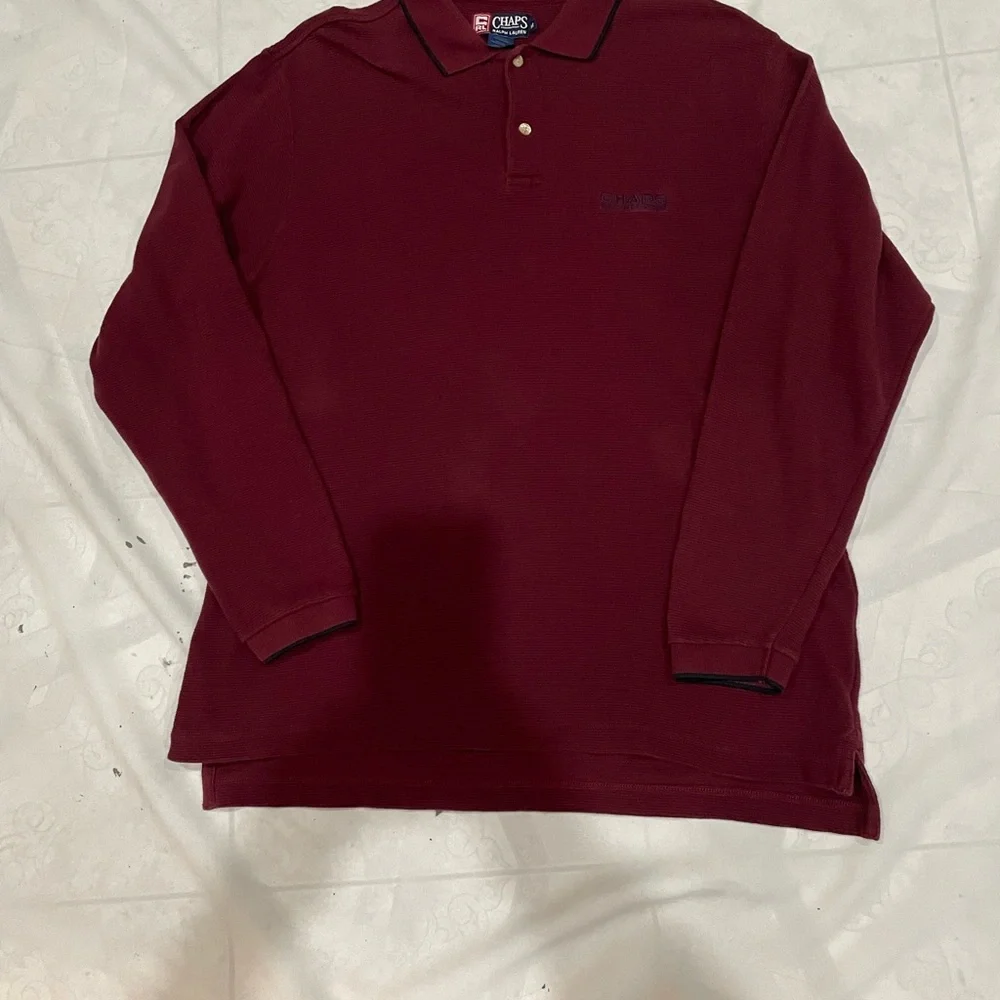 Ralph Lauren Men's Burgundy Polo Shirt long sleeve perfect condition